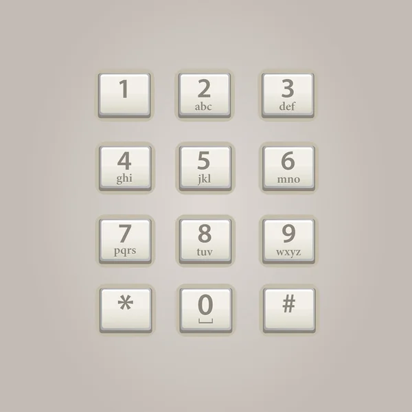 User interface keypad for phone — Stock Vector