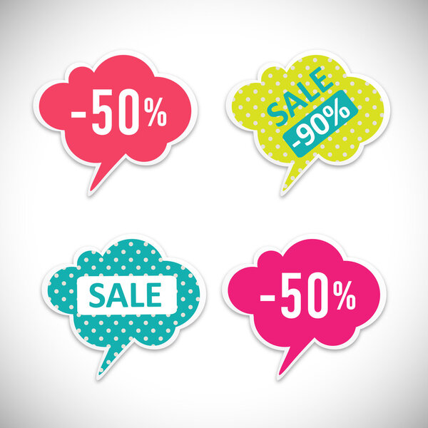 Stickers with sale messages