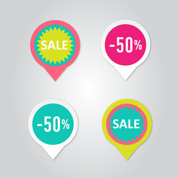 Stickers with sale messages