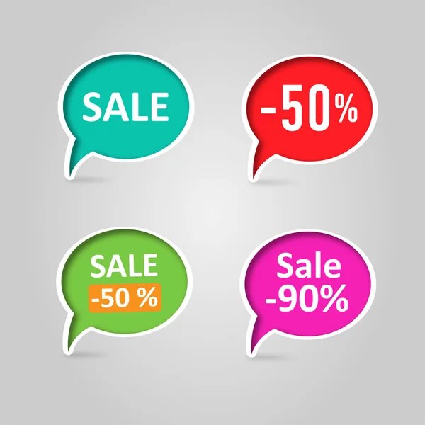 Stickers with sale messages — Stock Vector