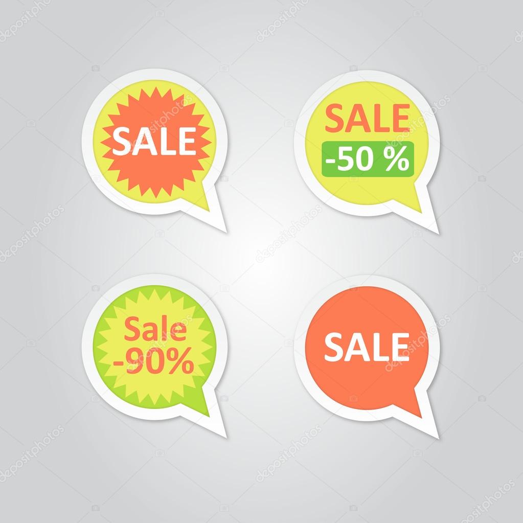 Stickers with sale messages