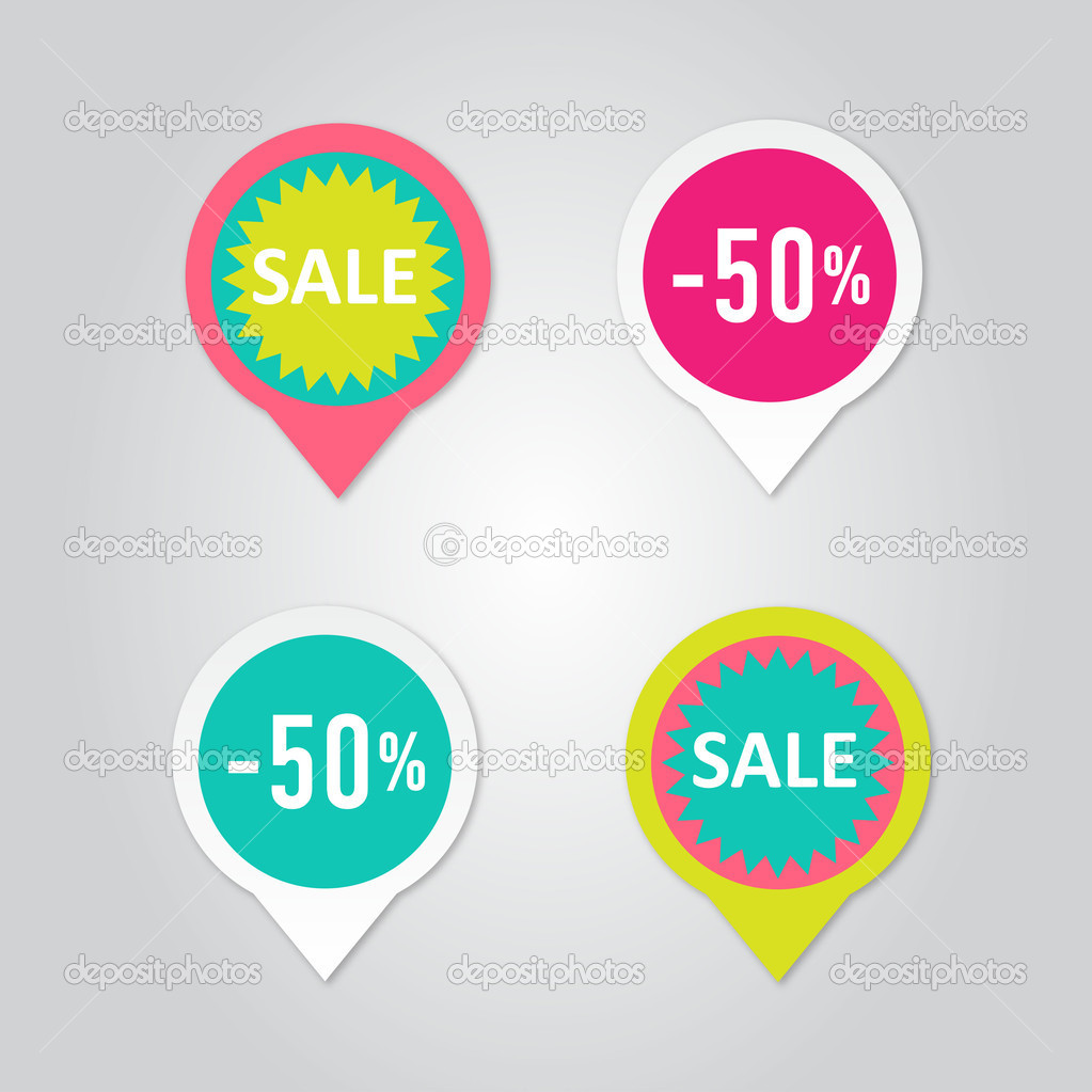 Stickers with sale messages