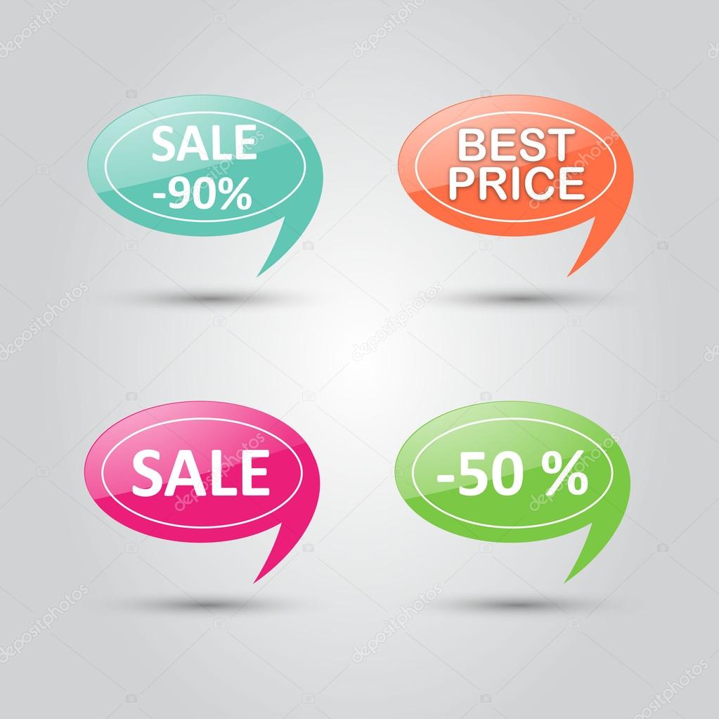 Stickers with sale messages
