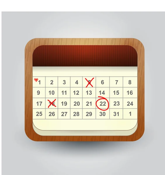 Benutzeroberfläche Kalender-Symbol — Stockvektor