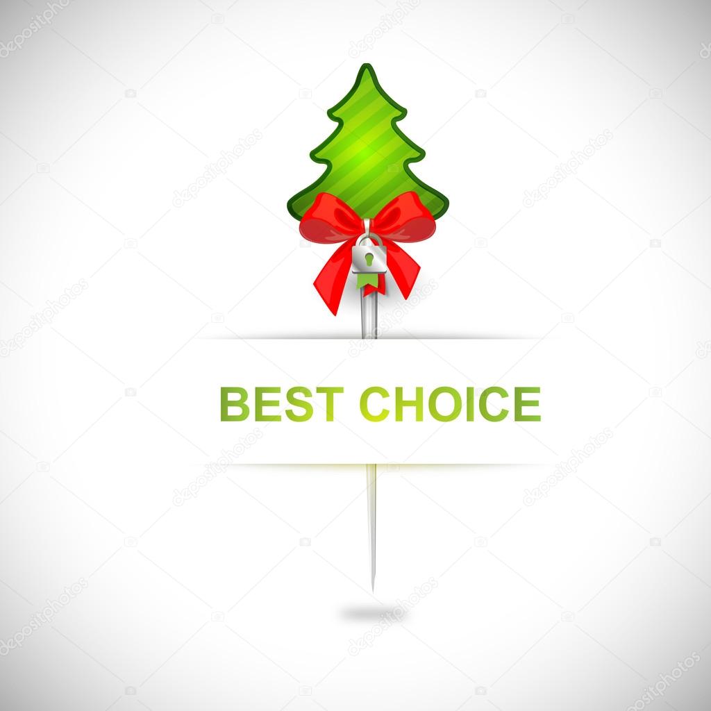 Best choice label with christmas tree
