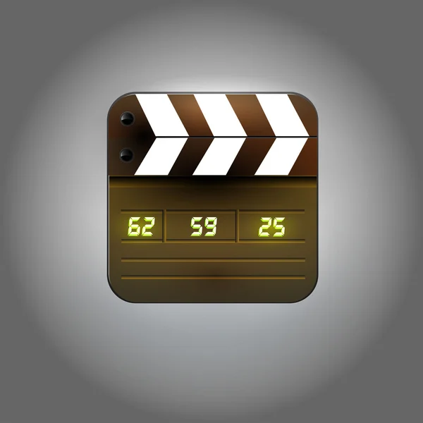 User interface clapboard mediaplayer Icon — Stock Vector
