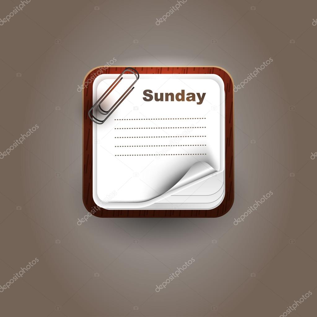 User interface notepad icon