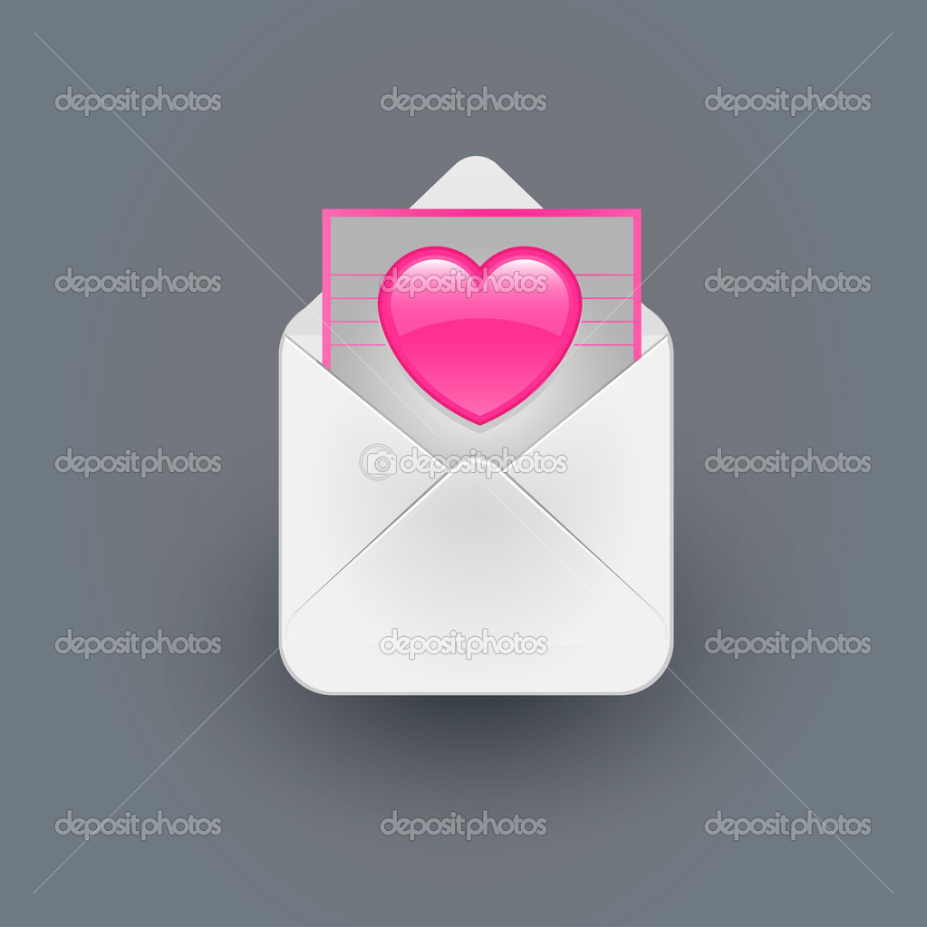 Letter icon with Valentine card