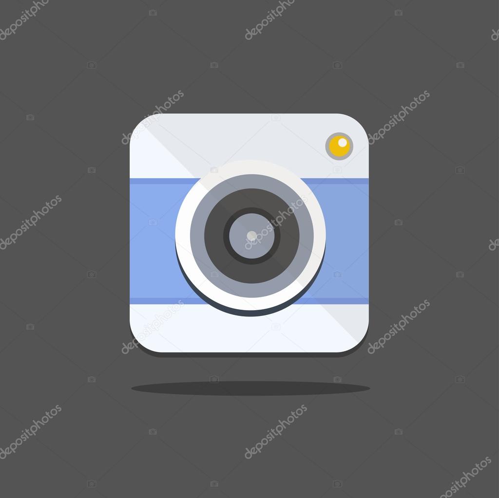 Camera flat icon for user interface