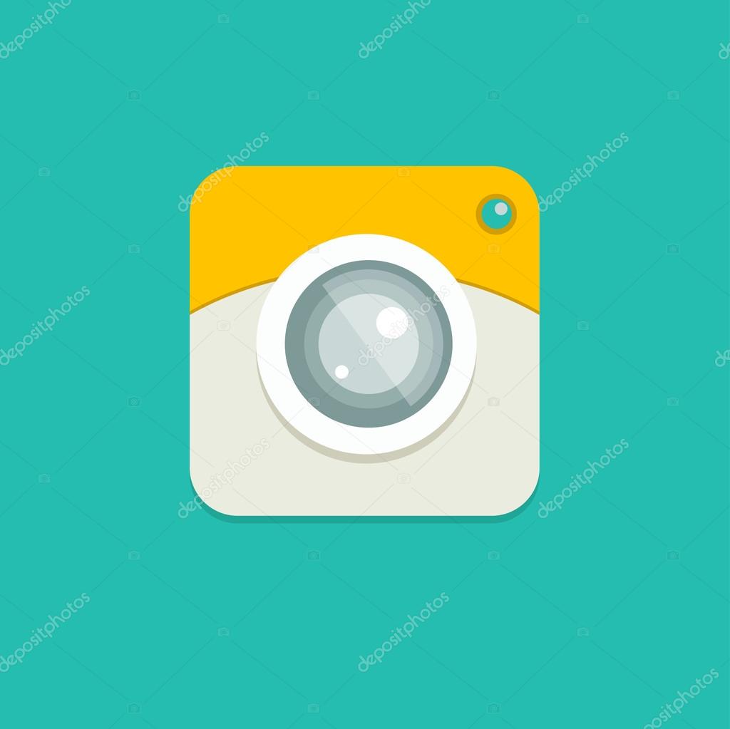 Camera flat icon for user interface