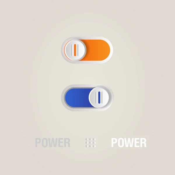 Power slider buttons — Stock Vector