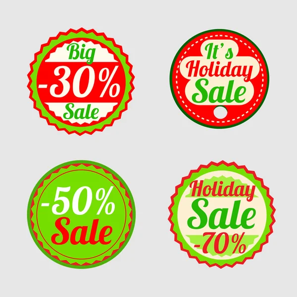 Pegatinas venta de Navidad — Vector de stock