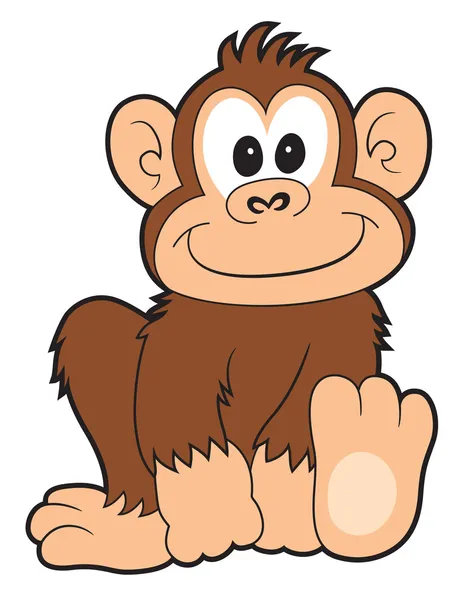 Macaco dos desenhos animados feliz — Fotografia de Stock