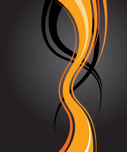 Oranžové ang černé pozadí abstraktní s vlnou — Stockový vektor