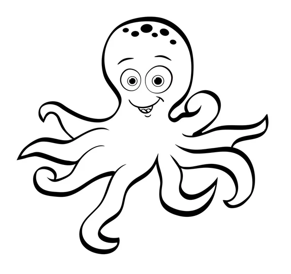 Pulpo de dibujos animados aislados — Vector de stock