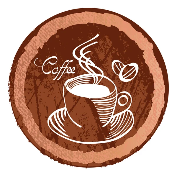 La taza de café sobre fondo marrón oscuro — Vector de stock