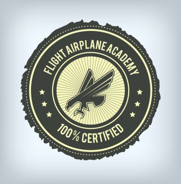 Kartal uçmak etiket izole