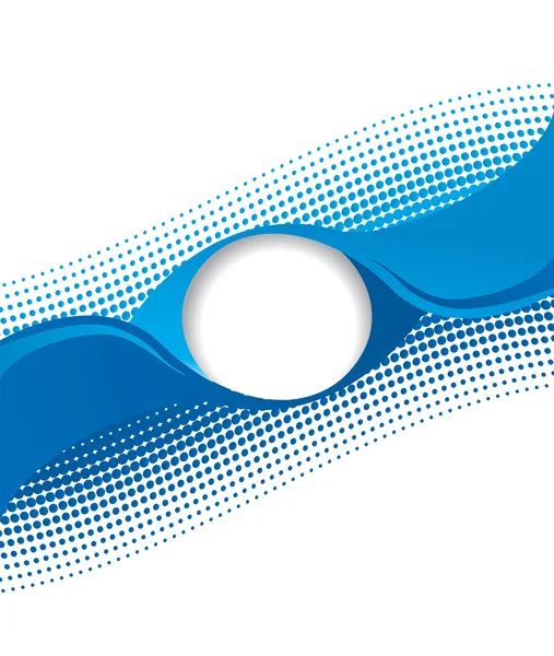 蓝色波浪背景的圆圈 — 图库矢量图片