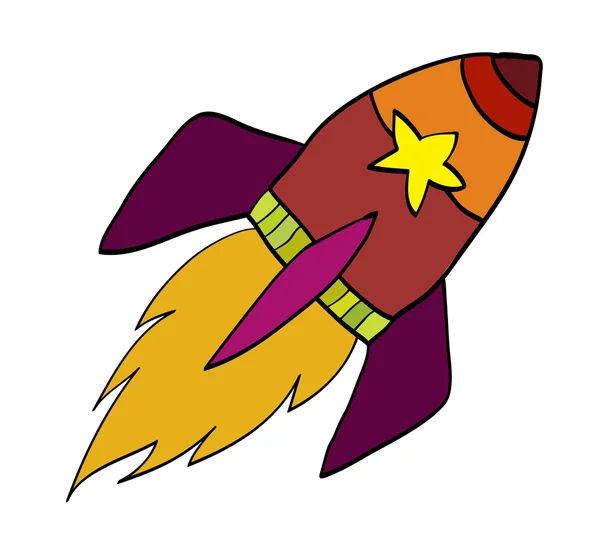Cartoon rocket Illustration — Stock Vector