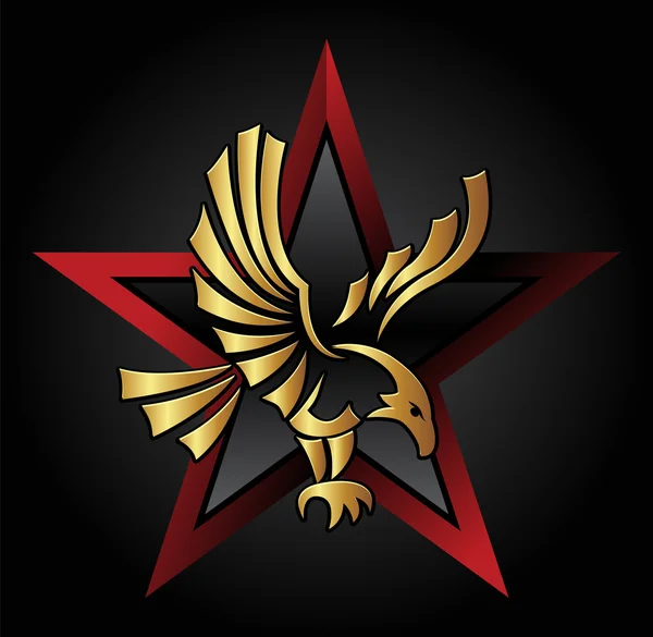 Águila con estrella — Vector de stock