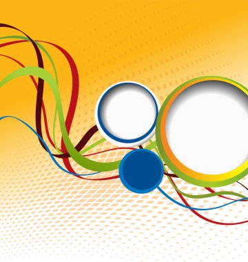 dalgalar ve daireler sarı arka plan