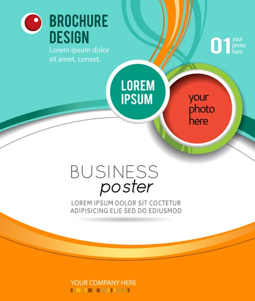 Elegante presentación colorida de póster de negocios — Vector de stock