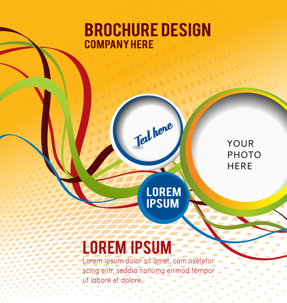 Желтый фон с волнами и кругами
