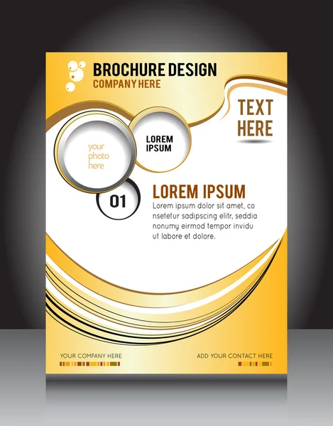 Soyut sarı broşür tasarımı — Stok Vektör