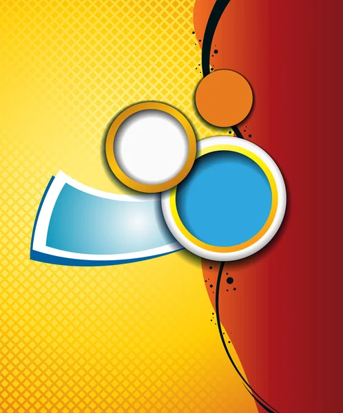 Brochure abstraite jaune et rouge — Image vectorielle