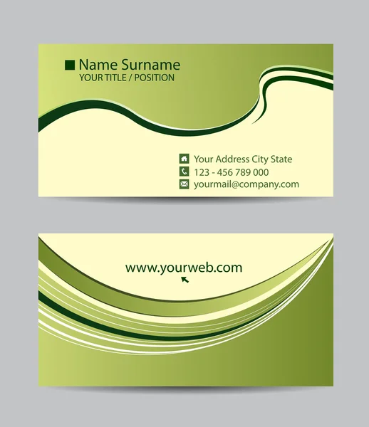 Green abstract business cards — Stock Vector