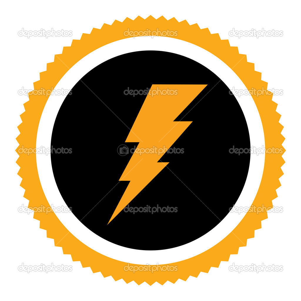 Lighting thunder sign in circle