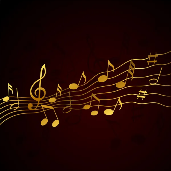 Gold music notes — Stock Vector