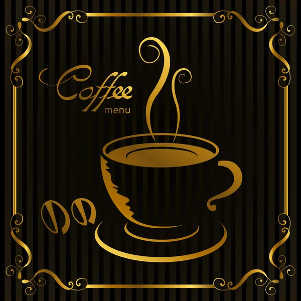 Menú de café y etiqueta — Archivo Imágenes Vectoriales