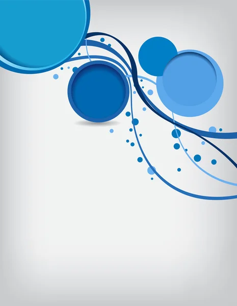 Šablona modrá brožura s kruhy — Stockový vektor