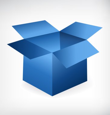 patlayan mavi hediye kutusu.