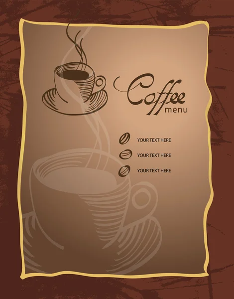 Menu para café — Vetor de Stock