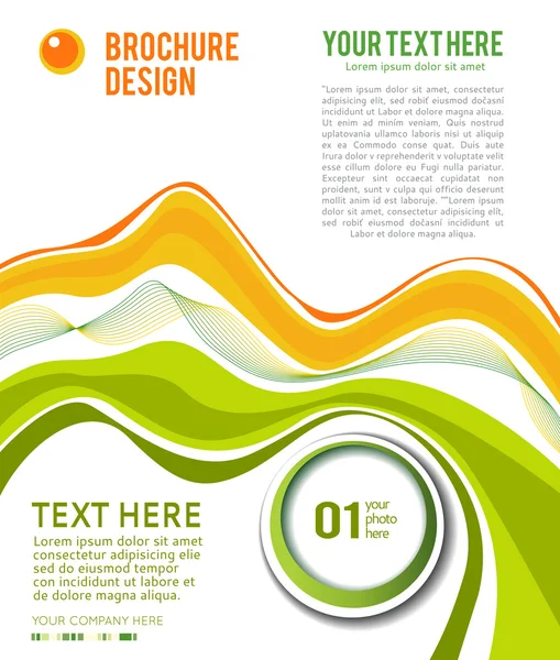 Brochure with waves and circles — Stock Vector