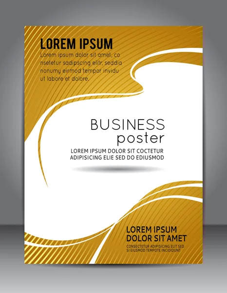 Gold presentation of business poster — Stock Vector