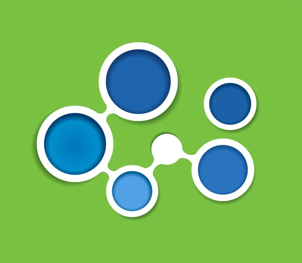 Sfondo verde con cerchi blu — Vettoriale Stock