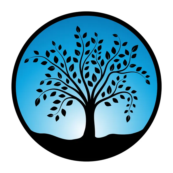 Simbolo albero in cerchio — Vettoriale Stock