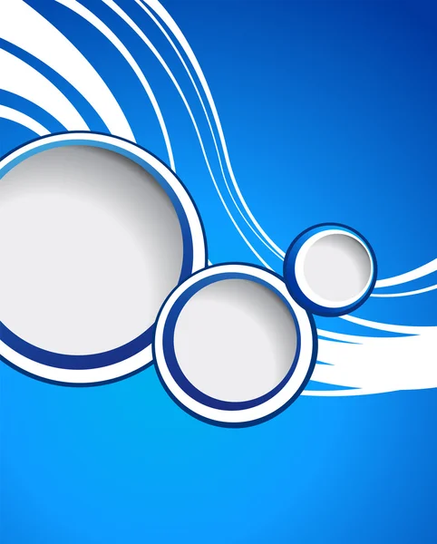 Fond bleu avec vagues et cercles — Image vectorielle