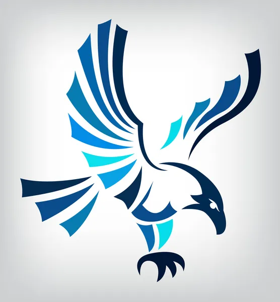 Emblema de águila azul — Vector de stock