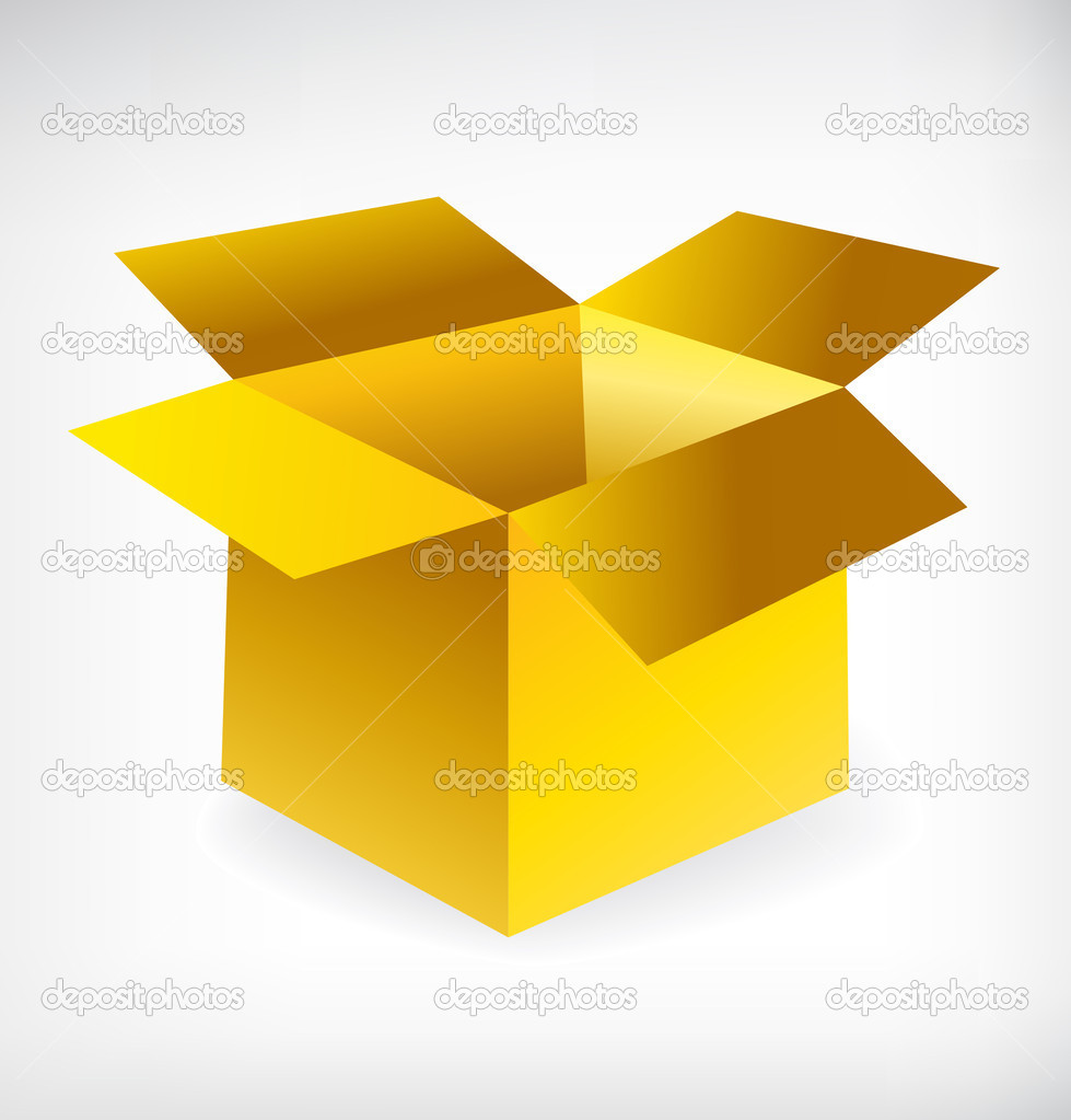 Exploding yellow gift box.