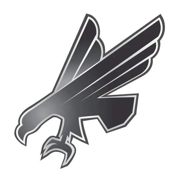 Σύμβολο Eagle Απομονώνονται Λευκό Εικονογράφηση — Διανυσματικό Αρχείο