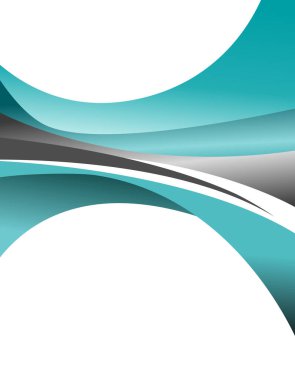 Dalgalı soyut mavi ve gri arkaplan - broşür tasarımı veya broşür