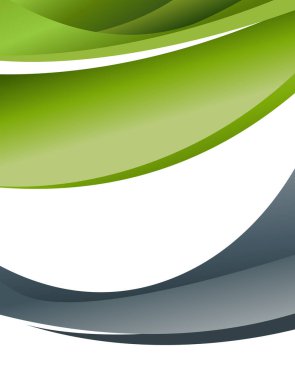 Dalgalı soyut gri ve yeşil arkaplan - broşür tasarımı veya broşür