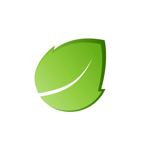 Green Leave Icon Isolated White Background Stylized Image — Stock Photo, Image