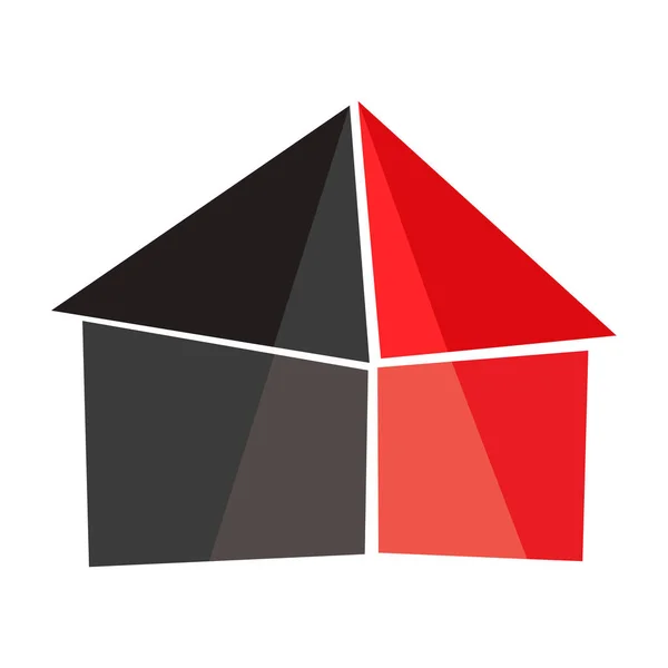 Černá Červená Ikona Nemovitosti Ilustrace — Stock fotografie