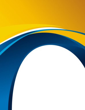 Dalgalı mavi ve turuncu arkaplan - broşür tasarımı veya el ilanı