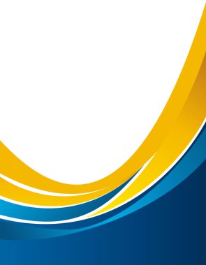 Dalgalı mavi ve turuncu arkaplan - broşür tasarımı veya el ilanı